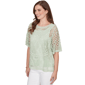 Womens Ruby Rd. Renaissance Romance Elbow Sleeve Lace Sweater - image 3