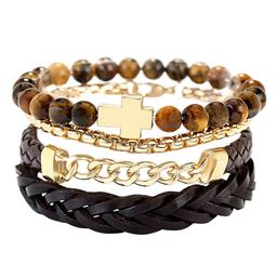 Mens American Exchange Cross Pendant/Bracelet/Sunglasses Set