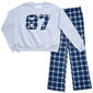 Girls (7-16) No Comment Plaid 87 Crew w/ Flared Leggings - image 2