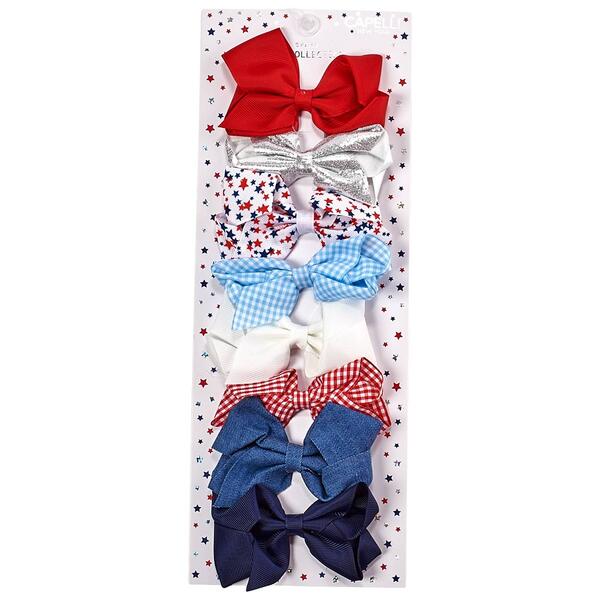 Baby Girl Capelli New York 8pc. Americana Bow Clip Set - image 