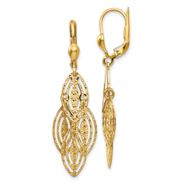 Gold Classics&#40;tm&#41; 14kt. Gold Textured Dangle Earrings - image 