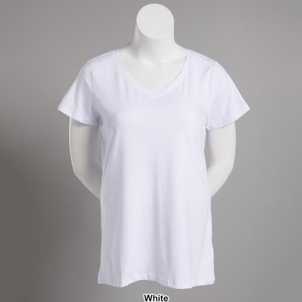 Juniors Plus Aveto Short Sleeve V-Neck Basic Tee