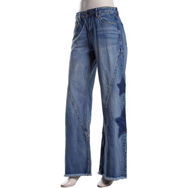 Juniors YMI(R) Studded Star Wide Leg Jeans - image 