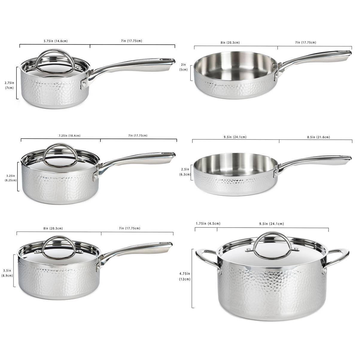 BergHOFF Vintage Tri-Ply Stainless Steel 10pc. Cookware Set