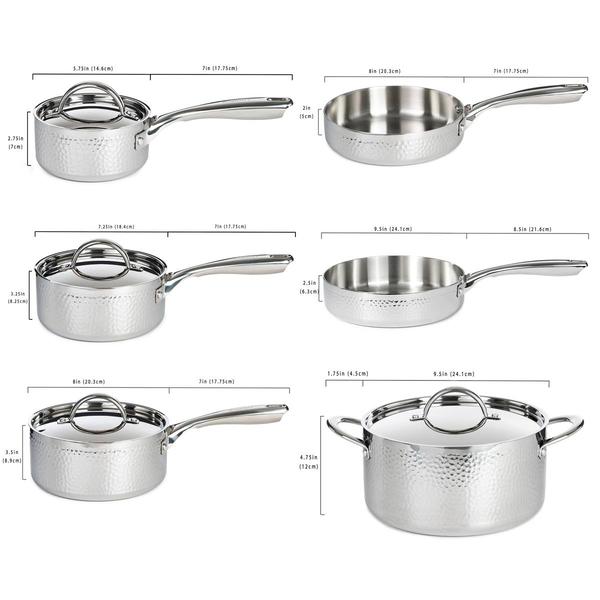 BergHOFF Vintage Tri-Ply Stainless Steel 10pc. Cookware Set