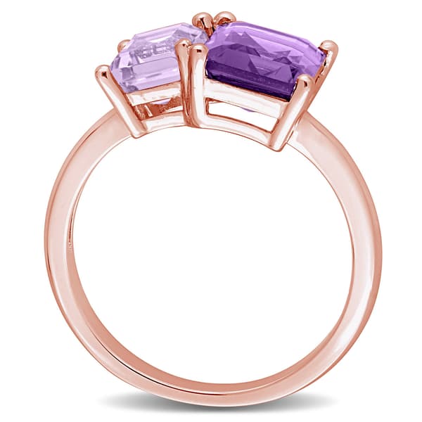 Gemstones Classics™ Rose Plated Octagon Amethyst Ring