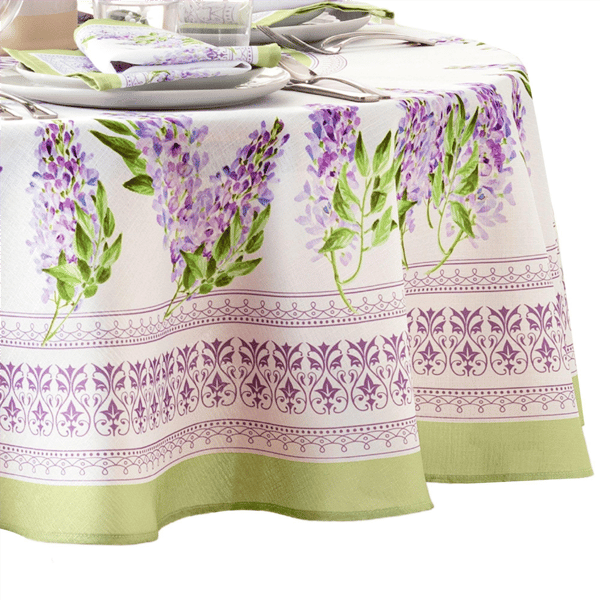Threadmade Lilac Garden Floral Tablecloth - image 