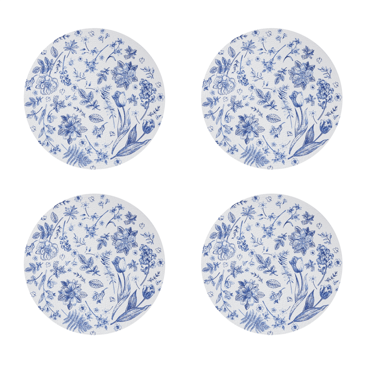 Avanti Ashford Woven Braided Round Placemats - Set of 4