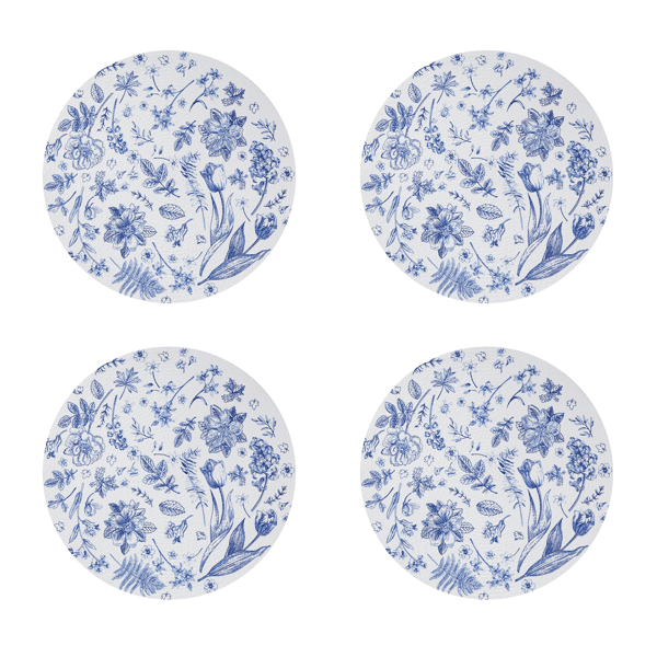 Avanti Ashford Woven Braided Round Placemats - Set of 4