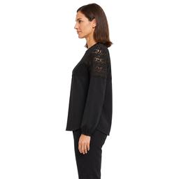 Womens Zac & Rachel Long Puff Sleeve Embroidered Blouse