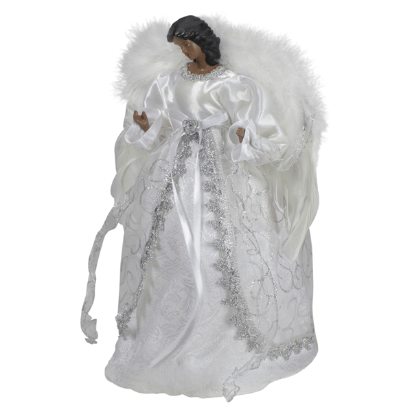 Northlight African American Silver Angel Christmas Tree Topper