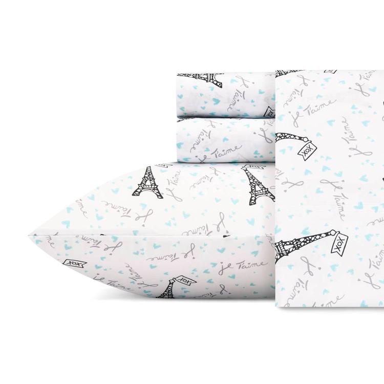 Betsey Johnson Je Taime Paris Microfiber Sheet Set