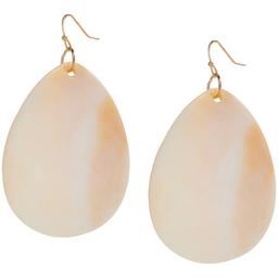 Ashley Cooper(tm) Gold Plated White Shell Teardrop Earrings