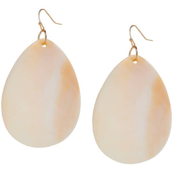 Ashley Cooper(tm) Gold Plated White Shell Teardrop Earrings - image 