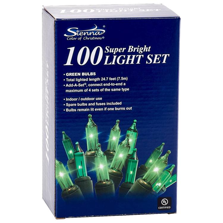 Sienna Super Bright Green 100 Light Set