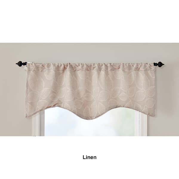 Devin Leaf Jacquard Lined Rod Pocket Valance - 50x18