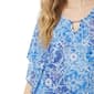 Womens NY Collection Abstract Floral Chiffon Poncho Blouse - image 4