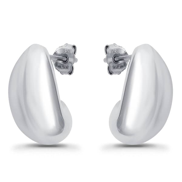 Designs by FMC Sterling Silver Chunky J Post Hoop Earrings - image 