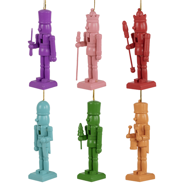 Northlight 6pc. Nutcracker Wooden Christmas Ornaments