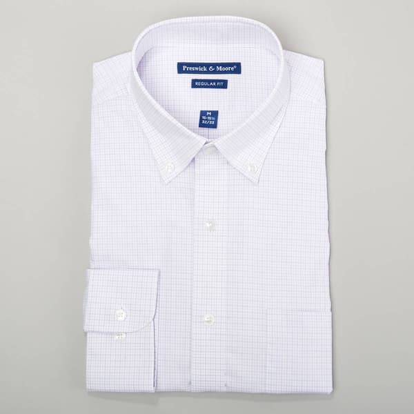 Mens Preswick & Moore&#40;R&#41; Luxury Lavender & White Plaid Dress Shirt - image 