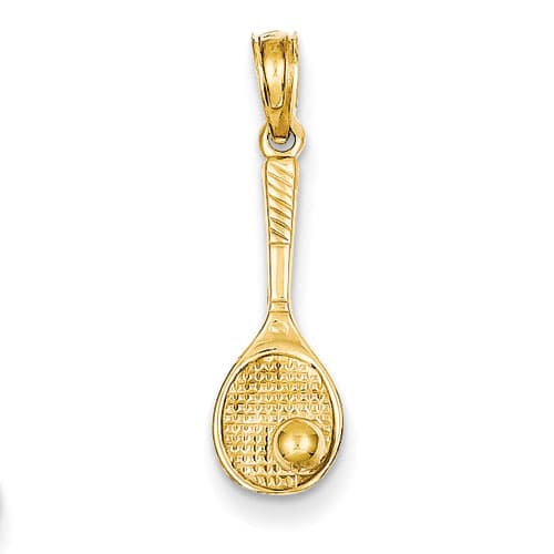 Gold Classics&#40;tm&#41; 14kt. Tennis Racquet & Ball Pendant - image 