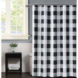 Truly Soft Everyday Buffalo Plaid Black Shower Curtain