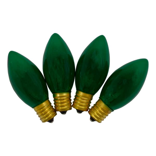 Northlight Seasonal 4pk. C9 Green Transparent Replacement Bulbs