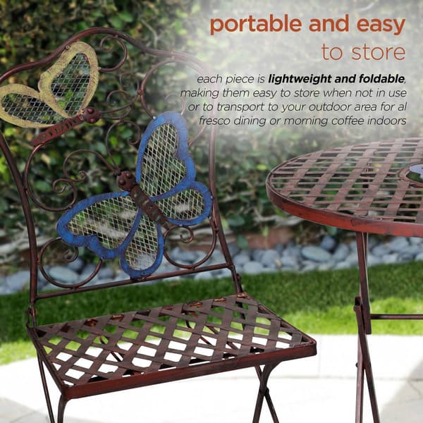 Alpine 3-Piece Rustic Butterfly Bistro Set