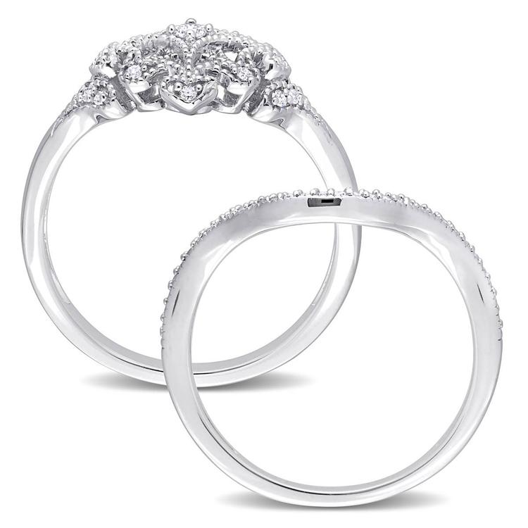 Diamond Classics™ 1/5ctw. Diamond Silver Bridal Ring Set