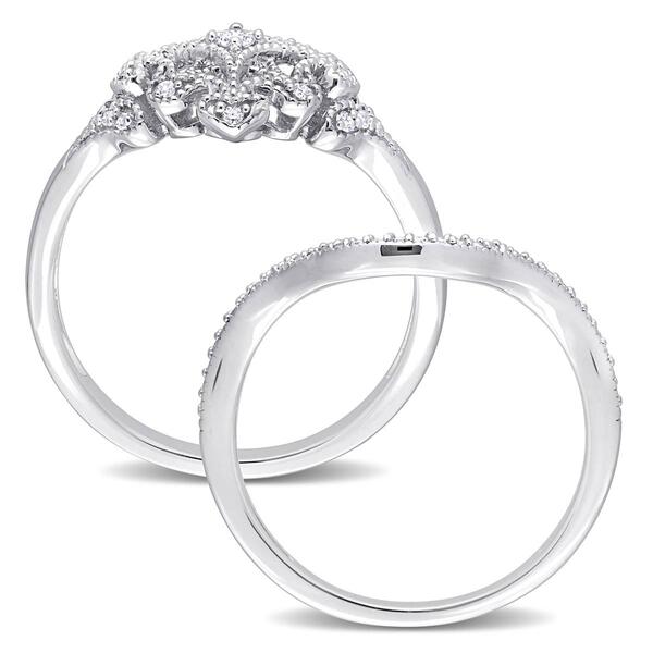 Diamond Classics&#8482; 1/5ctw. Diamond Silver Bridal Ring Set