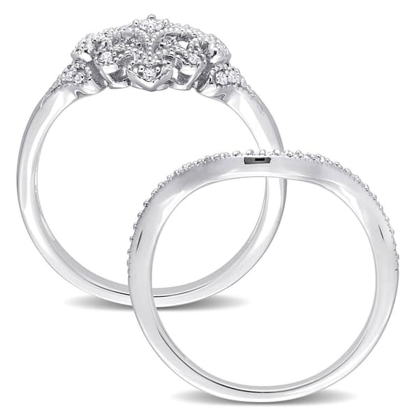 Diamond Classics™ 1/5ctw. Diamond Silver Bridal Ring Set