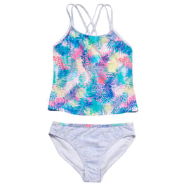 Girls &#40;7-16&#41; Shelloha 2pc. Tropical Tankini & Bottoms Swim Set