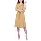 Womens NY Collection 3/4 Roll Tab Sleeve Yellow Shirtdress - image 1