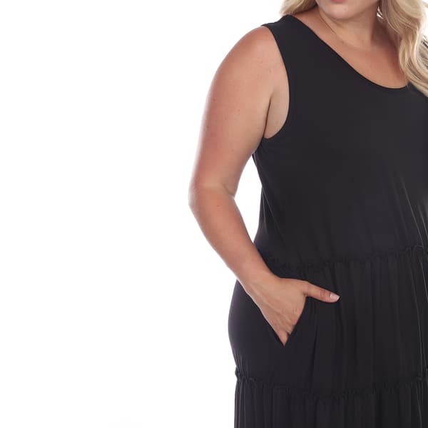 Plus Size White Mark Tiered Midi Dress