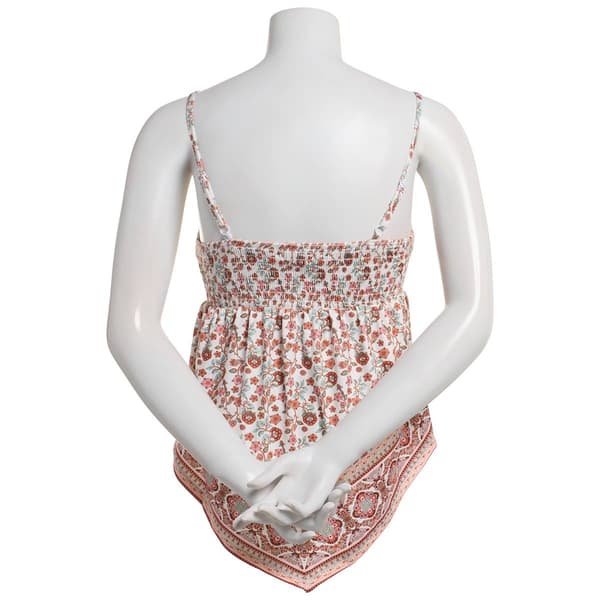 Juniors Madden Girl Print Yum Lace Bust Floral Babydoll Tank Top