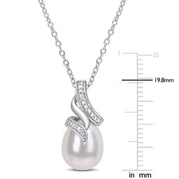 Gemstone Classics™ Pearl & Diamond Twisted Drop Pendant