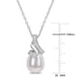 Gemstone Classics&#8482; Pearl & Diamond Twisted Drop Pendant - image 3