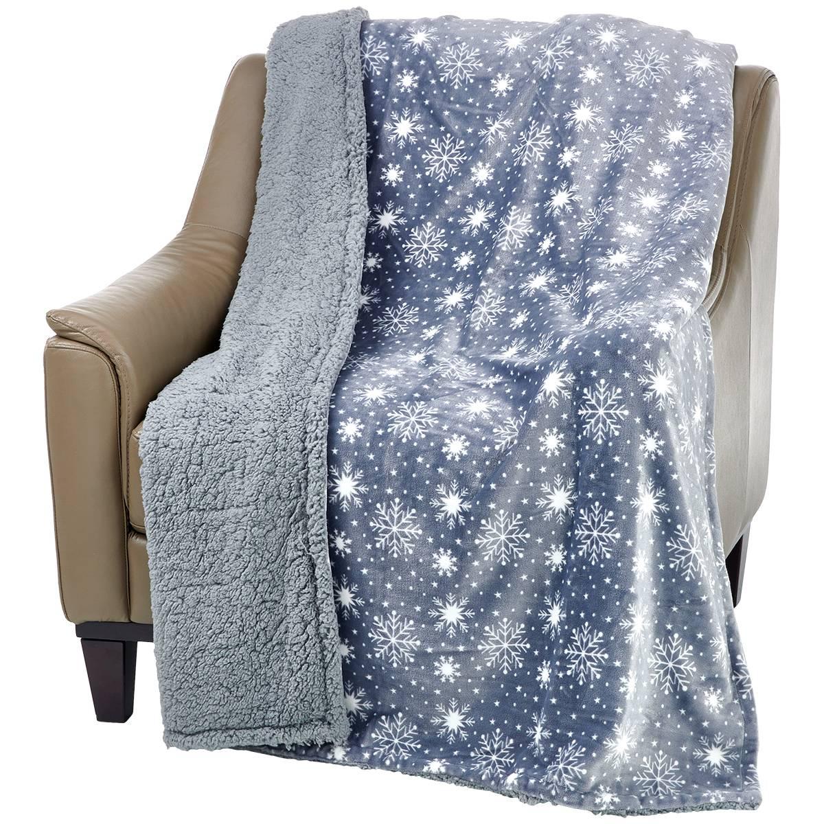 Mountain Ridge It''s Snowing Sherpa Throw