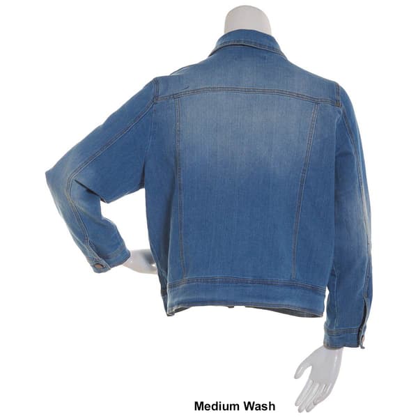 Juniors Plus Stretch Denim Jacket