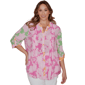 Plus Size Alfred Dunner Hothouse Florals Color Block Floral Pint - image 1