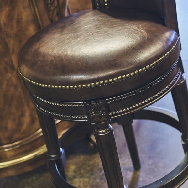 New Ridge Home Goods Chapman Bar-Height Swivel Barstool - Walnut