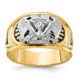 Mens Diamond Classics&#40;tm&#41; 10kt Diamond 32nd Scottish Rite Eagle Ring