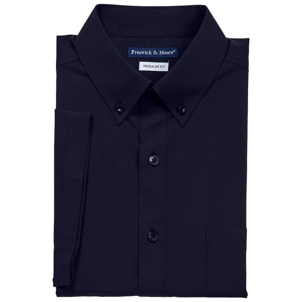 Mens Preswick & Moore(R) Regular Fit Solid Short Sleeve Dress Shirt - image 