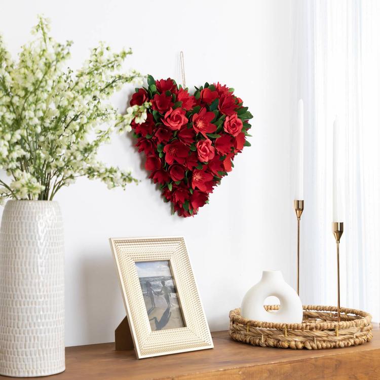 Northlight Seasonal Artificial Valentine''s Day Wood Heart Wreath