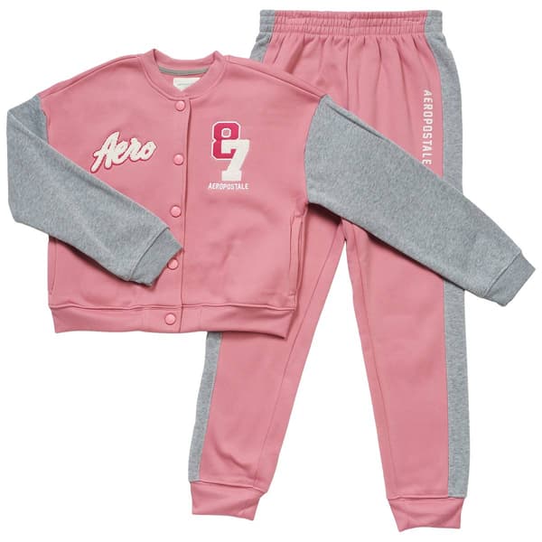 Girls &#40;7-12&#41; Aeropostale 87 Baseball Jacket with Joggers Set - image 