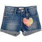 Girls &#40;4-6x&#41; Squeeze Denim Shorts w/Frayed Side Slits - image 1