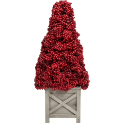Allstate 24in. Artificial Berry Cone Potted Christmas Topiary