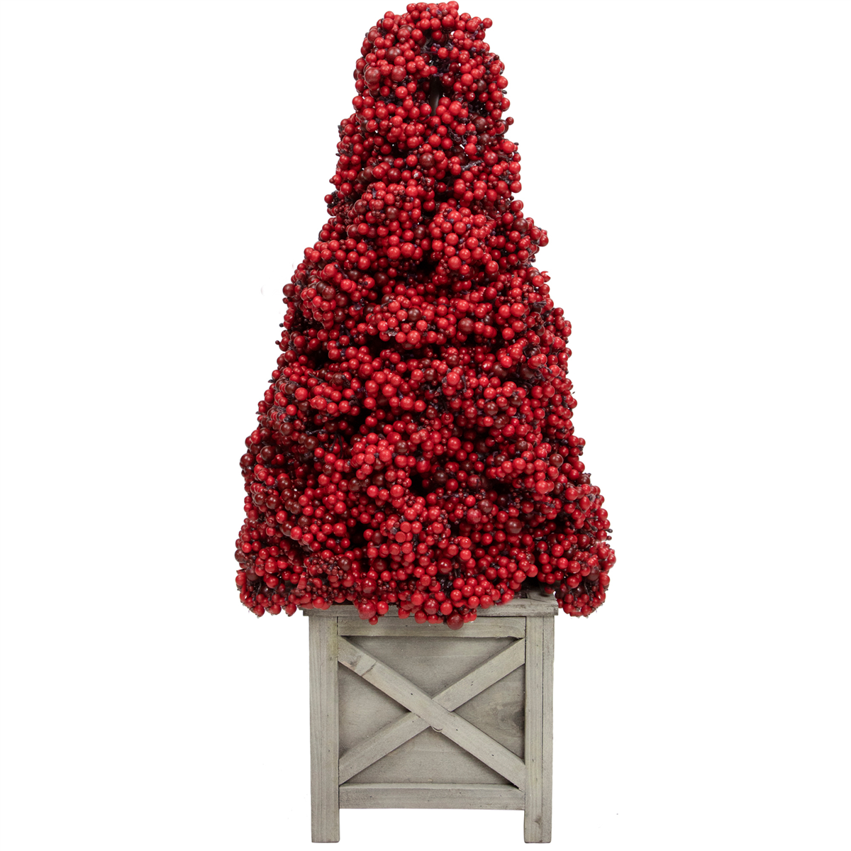 Allstate 24in. Artificial Berry Cone Potted Christmas Topiary