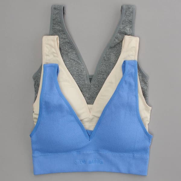 Womens Steve Madden 3pk.Seamless Plunge Neck Bras-SM23451A3