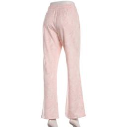 Juniors No Comment Fleece Lined Leaf Print Wide Leg Pants - Pink